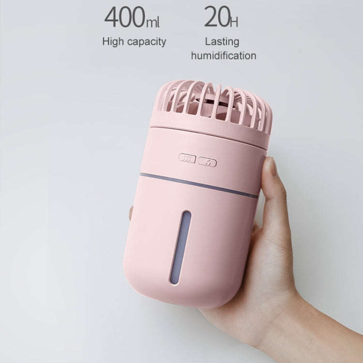 T9 Portable Adjustable USB Charging Desktop Humidifying Fan with 3 Speed Control (White)