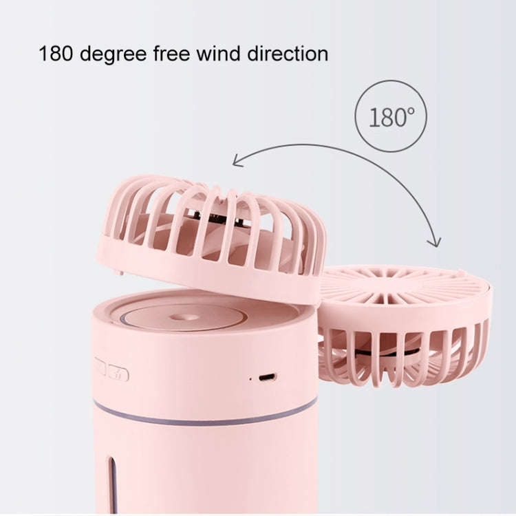 T9 Portable Adjustable USB Charging Desktop Humidifying Fan with 3 Speed Control (White)