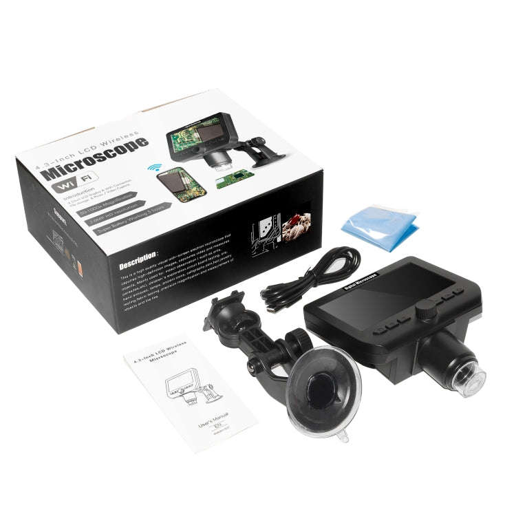 inskam317 1080P 4.3 inch LCD Screen WiFi HD Digital Microscope, Sucker Bracket