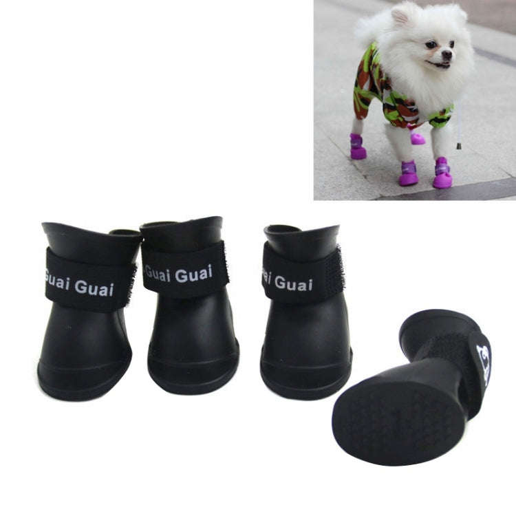 Lovely Pet Dog Shoes Puppy Candy Color Rubber Boots Waterproof Rain Shoes, S, Size:  4.3 x 3.3cm(...