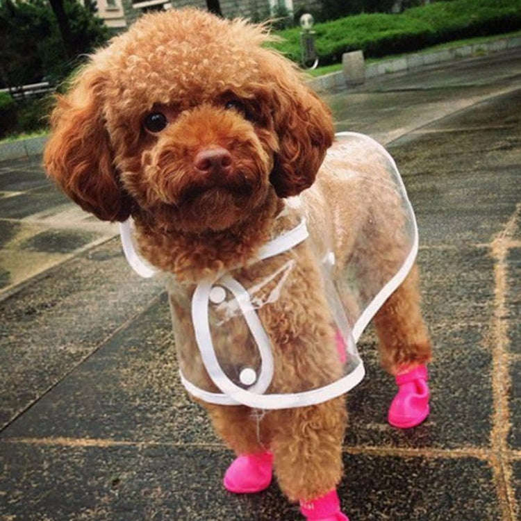 Lovely Pet Dog Shoes Puppy Candy Color Rubber Boots Waterproof Rain Shoes, S, Size:  4.3 x 3.3cm(...