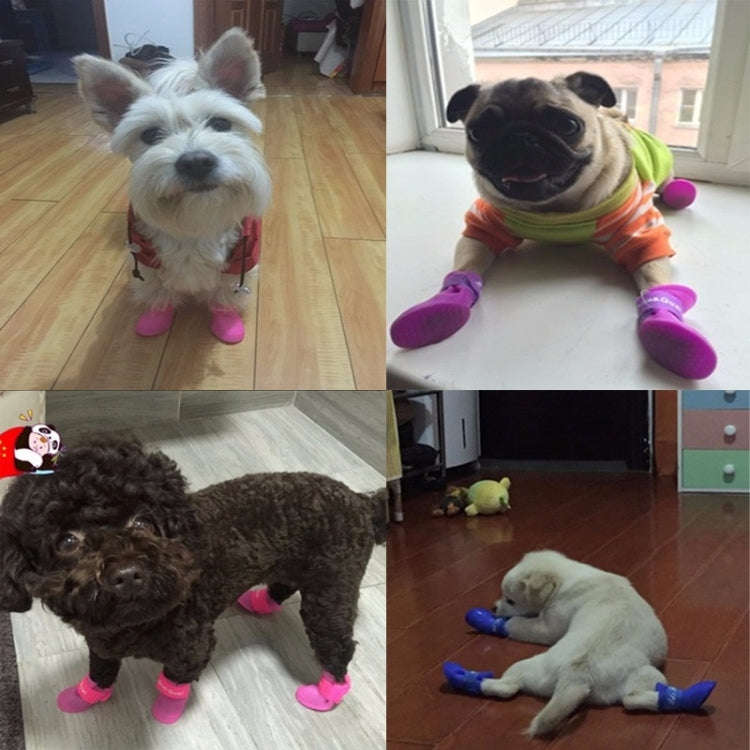 Lovely Pet Dog Shoes Puppy Candy Color Rubber Boots Waterproof Rain Shoes, S, Size:  4.3 x 3.3cm(...