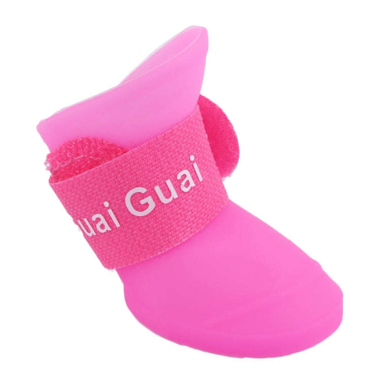 Lovely Pet Dog Shoes Puppy Candy Color Rubber Boots Waterproof Rain Shoes, S, Size:  4.3 x 3.3cm(...