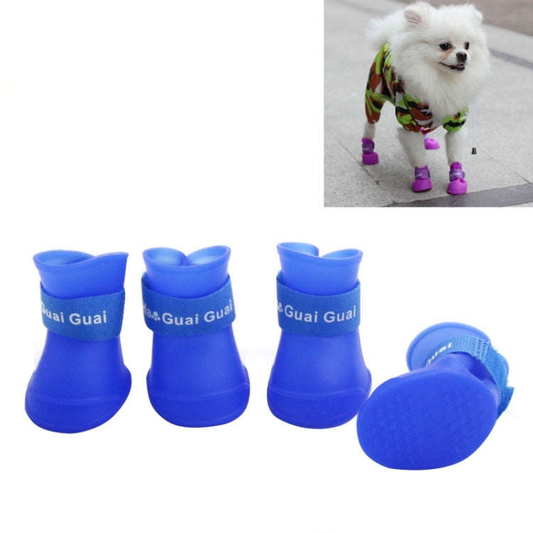 Lovely Pet Dog Shoes Puppy Candy Color Rubber Boots Waterproof Rain Shoes, S, Size:  4.3 x 3.3cm(...