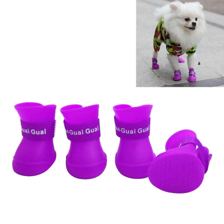Lovely Pet Dog Shoes Puppy Candy Color Rubber Boots Waterproof Rain Shoes, M, Size:  5.0 x 4.0cm(...