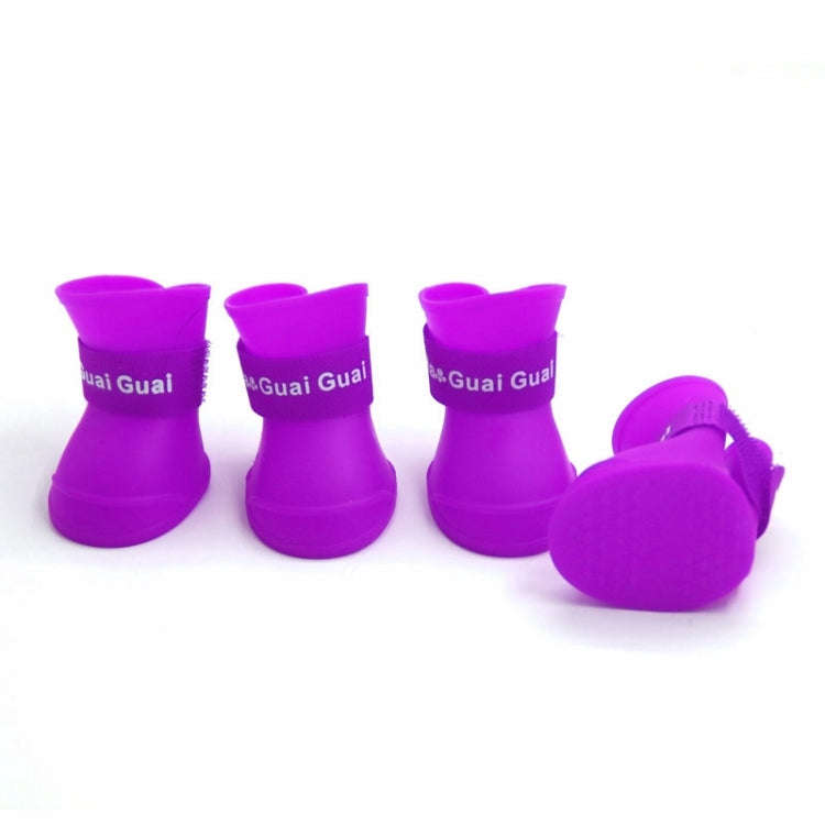 Lovely Pet Dog Shoes Puppy Candy Color Rubber Boots Waterproof Rain Shoes, M, Size:  5.0 x 4.0cm(...