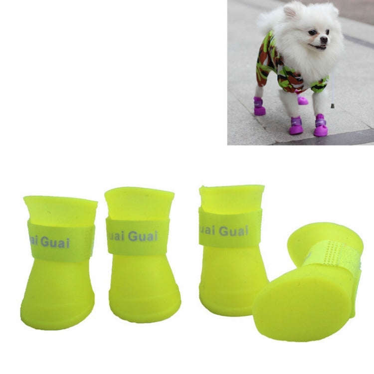 Lovely Pet Dog Shoes Puppy Candy Color Rubber Boots Waterproof Rain Shoes, M, Size:  5.0 x 4.0cm(...