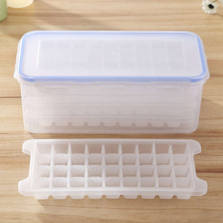 Small Square Ice Mold Trays Multi-layer Mold with Cover Ice Storage Box, 4 Layers