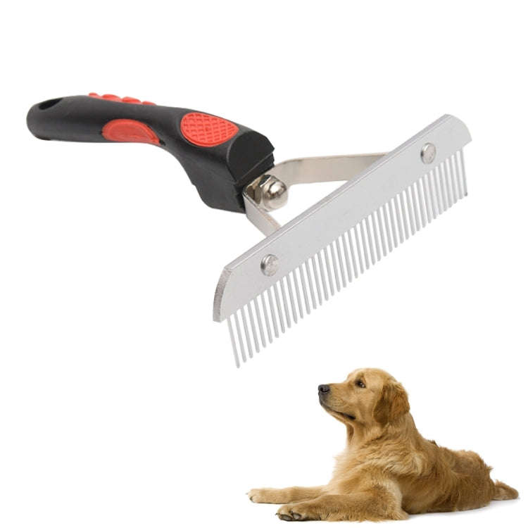Big Dog Hair Combs Stainless Steel Pet Grooming Rake Comb Rubber Handle Hairdressing Brush Tool, ...