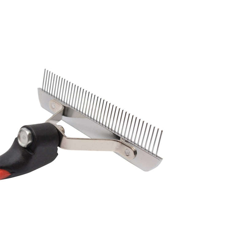 Big Dog Hair Combs Stainless Steel Pet Grooming Rake Comb Rubber Handle Hairdressing Brush Tool, ...