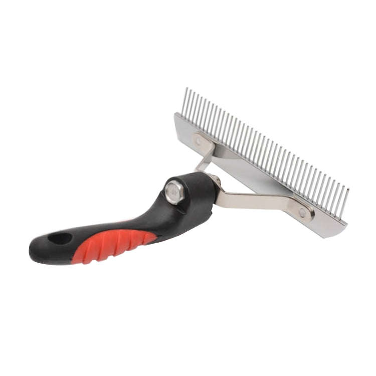 Big Dog Hair Combs Stainless Steel Pet Grooming Rake Comb Rubber Handle Hairdressing Brush Tool, ...