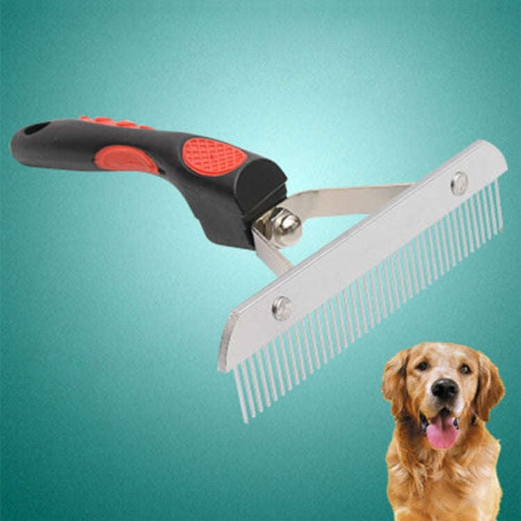 Big Dog Hair Combs Stainless Steel Pet Grooming Rake Comb Rubber Handle Hairdressing Brush Tool, ...