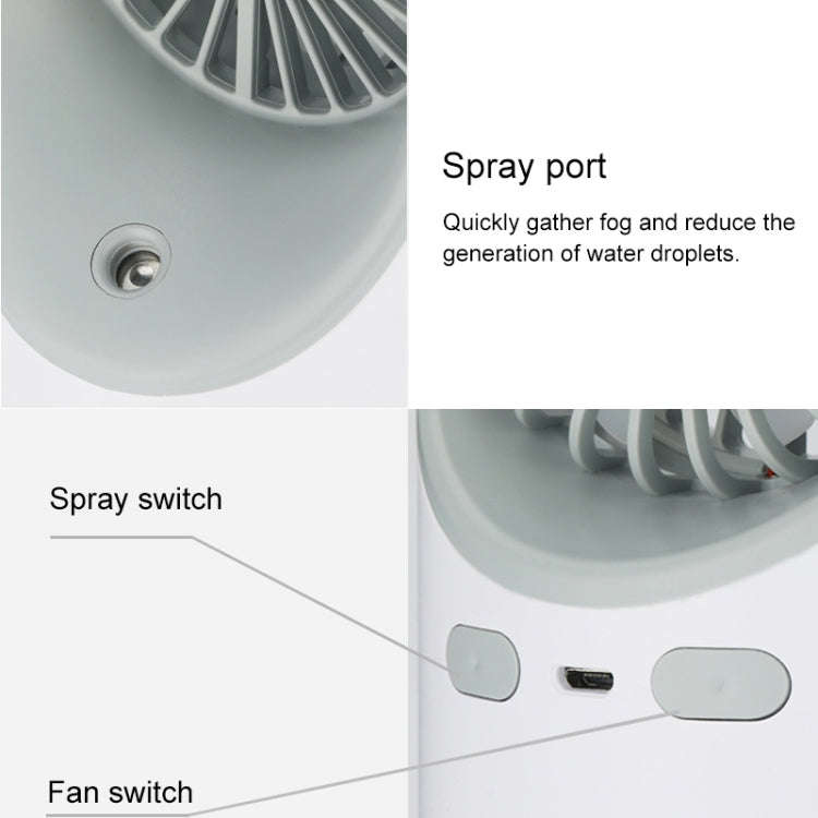 Multi-function USB Charging Spray Humidification Desktop Electric Fan with LED Warm Yellow Readin...