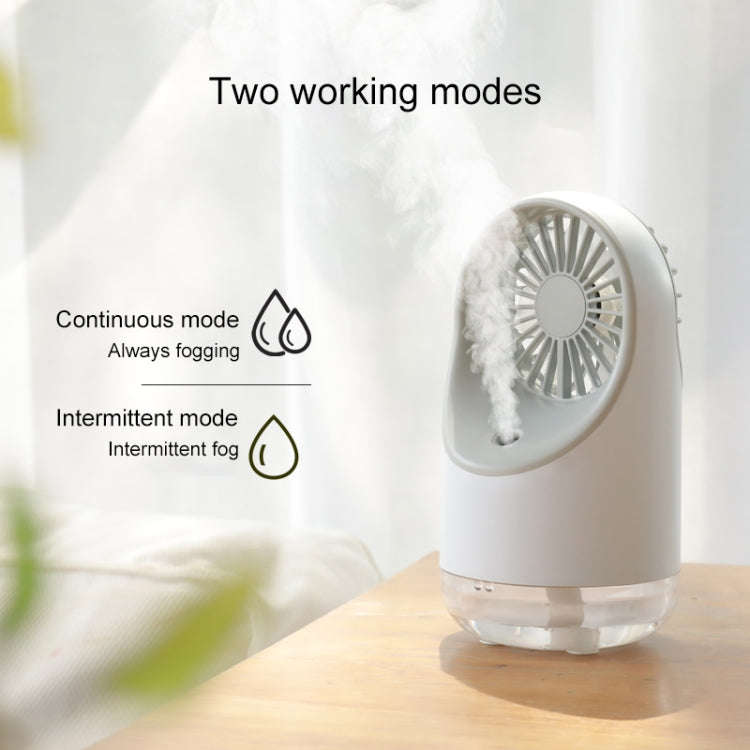 Multi-function USB Charging Spray Humidification Desktop Electric Fan with LED Warm Yellow Readin...