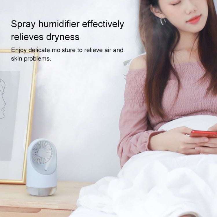 Multi-function USB Charging Spray Humidification Desktop Electric Fan with LED Warm Yellow Readin...