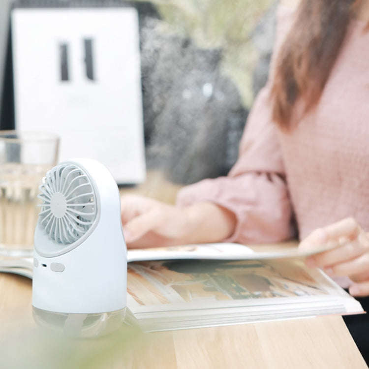 Multi-function USB Charging Spray Humidification Desktop Electric Fan with LED Warm Yellow Readin...