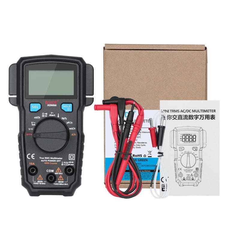 BSIDE ADM66 Handheld Household 6000 Count AC / DC Current Voltage Capacitor Automatic Range Multi...