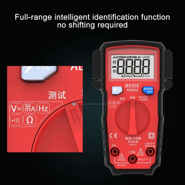 BSIDE ADMS6 High-precision Fully Automatic Small Digital Intelligent Multimeter with HD Digital D...