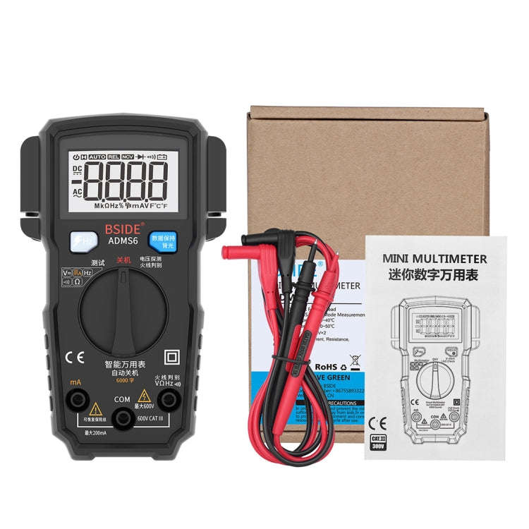 BSIDE ADMS6 High-precision Fully Automatic Small Digital Intelligent Multimeter with HD Digital D...