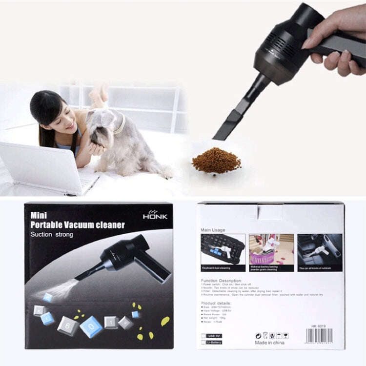 HK-6019A 3.5W Portable USB Powerful Suction Cleaner Computer Keyboard Brush Nozzle Dust Collector...