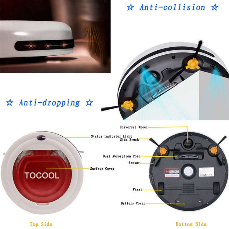 TOCOOL TC-350 Smart Vacuum Cleaner Household Sweeping Cleaning Robot with Remote Control(Purple)
