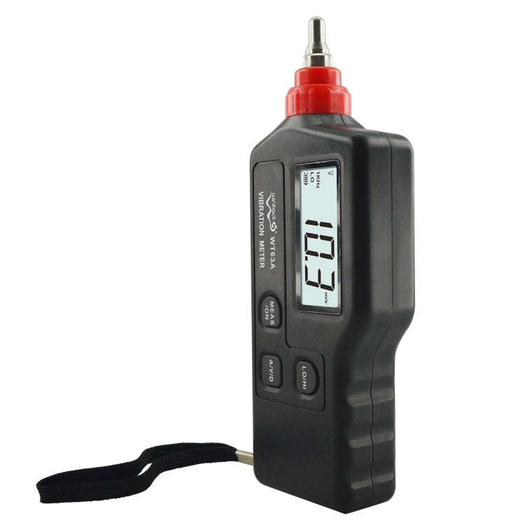 Wintact WT63A Vibration Meter Digital Tester Vibrometer Analyzer Acceleration Velocity(Black Red)