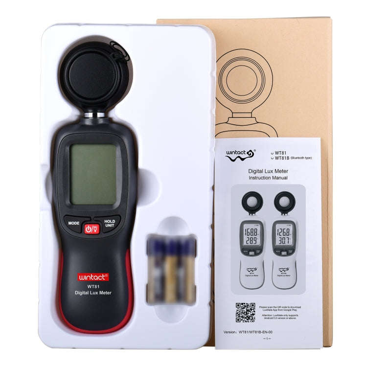 Wintact WT81 Digital Light Lux Meter for Factory / School / House Various Occasion, Range: 0-200,...