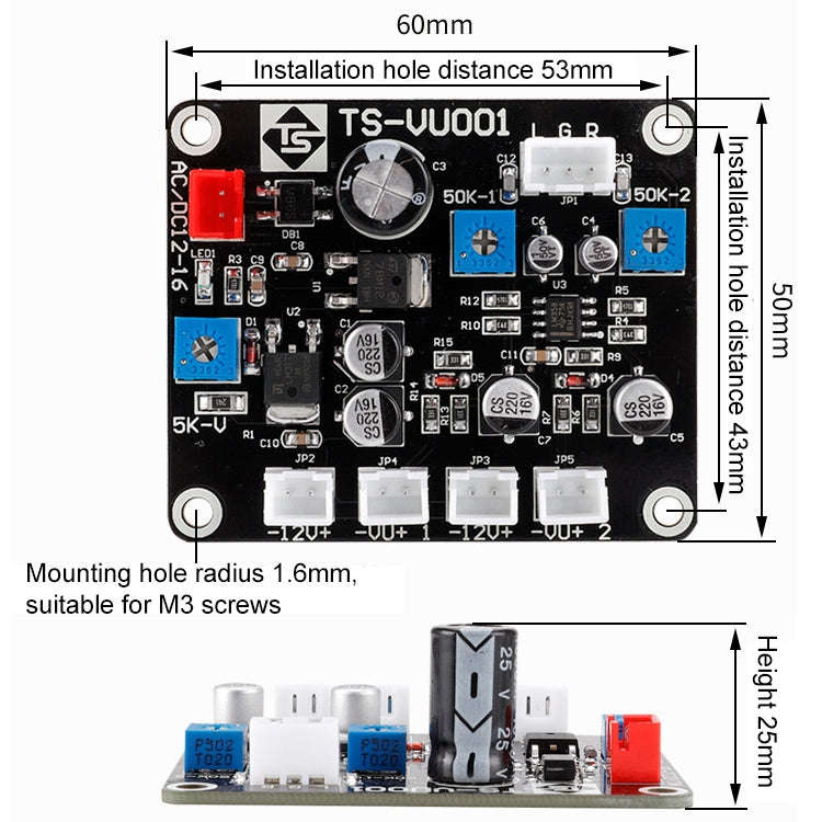 TR-35W VU Meter Power AMP Amplifier DB Table Audio Level Head Meter Sound Pressure Meter