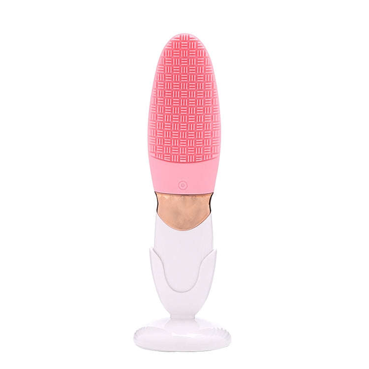 CNaier AE-618 Battery-powered Silicone Acoustic Wave Face Skin Care Electric Facial Cleanser (Pink)