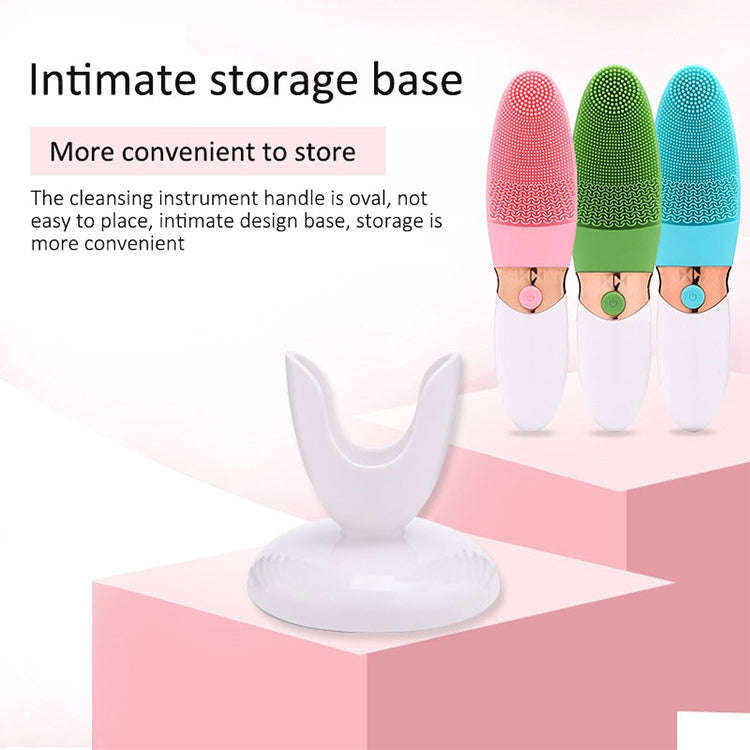 CNaier AE-618 Battery-powered Silicone Acoustic Wave Face Skin Care Electric Facial Cleanser (Pink)
