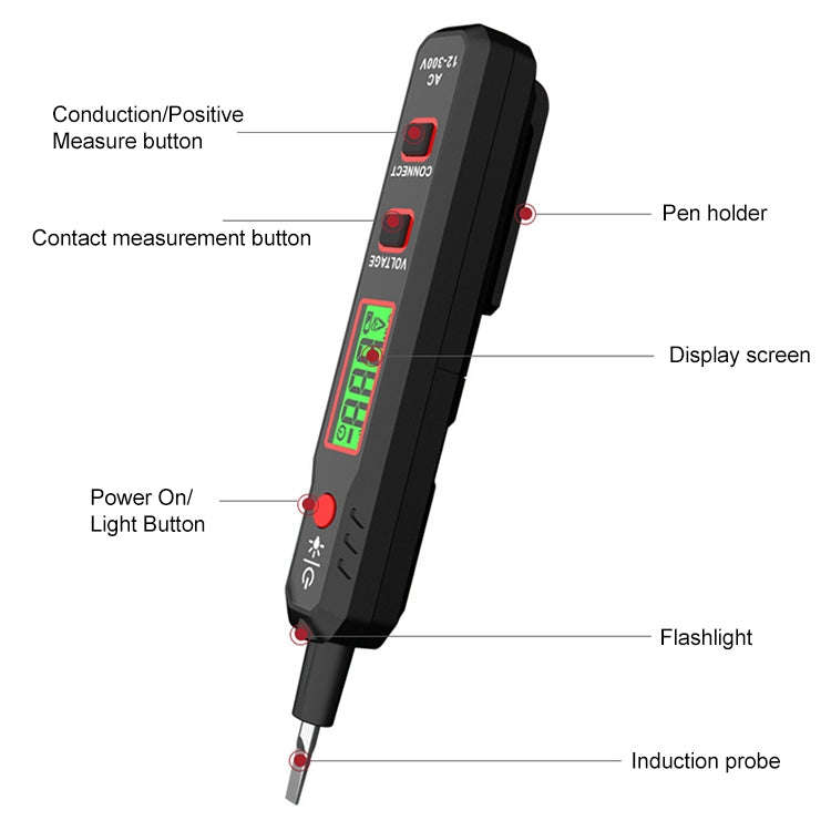 HABOTEST HT89 Contact Type High-sensitivity LCD Digital Display Sound and Light Alarm Test Pen