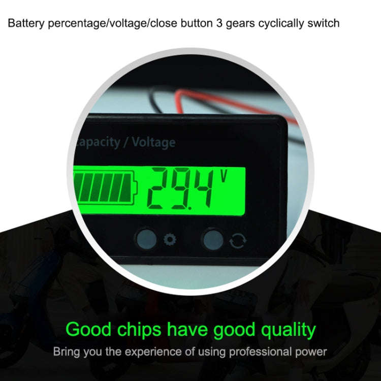 H6133 12V-84V Lead-acid Battery Voltage Tester Percentage Voltmeter Gauge Lithium Battery Status ...