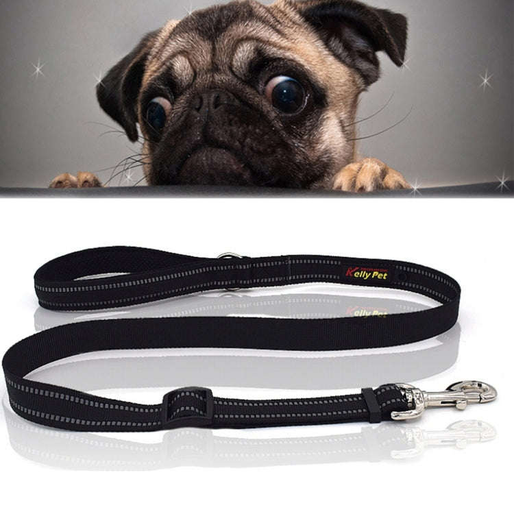 Pet Dogs Nylon Night Reflective Breathable Handheld Traction Lead Leash, Size: M, Adjustable Rang...