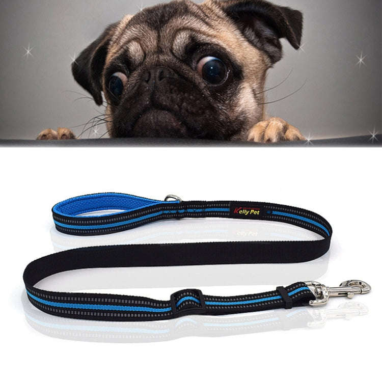 Pet Dogs Nylon Night Reflective Breathable Handheld Traction Lead Leash, Size: M, Adjustable Rang...