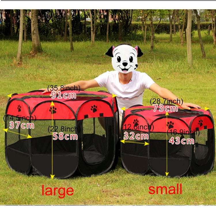 Fashion Oxford Cloth Waterproof Dog Tent Foldable Octagonal Outdoor Pet Fence, M, Size: 91 x 91 x...