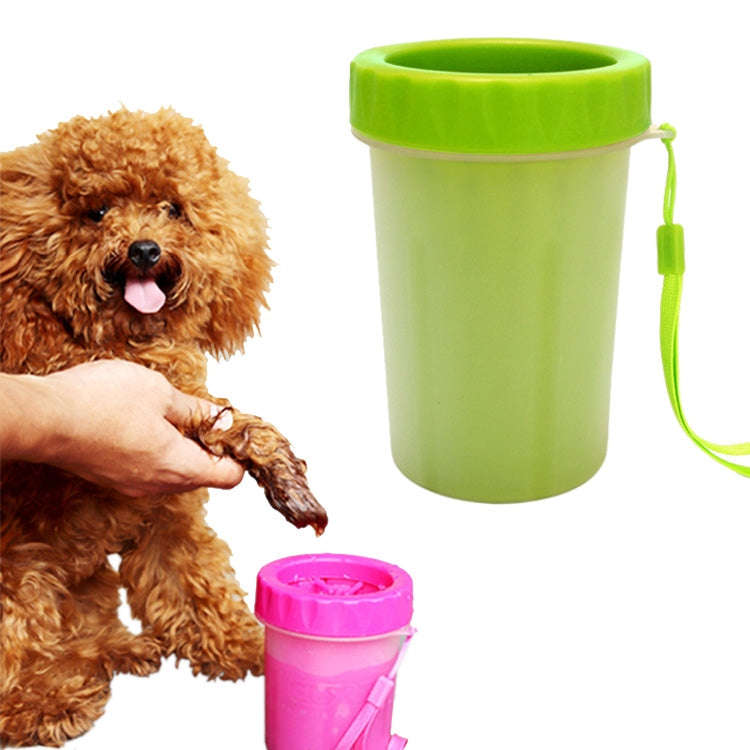 Pet Antiseptic Products Silicone Wash Feet Cleaning Cup Size: L(Green)