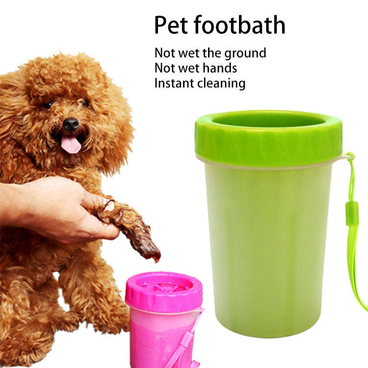 Pet Antiseptic Products Silicone Wash Feet Cleaning Cup Size: L(Green)