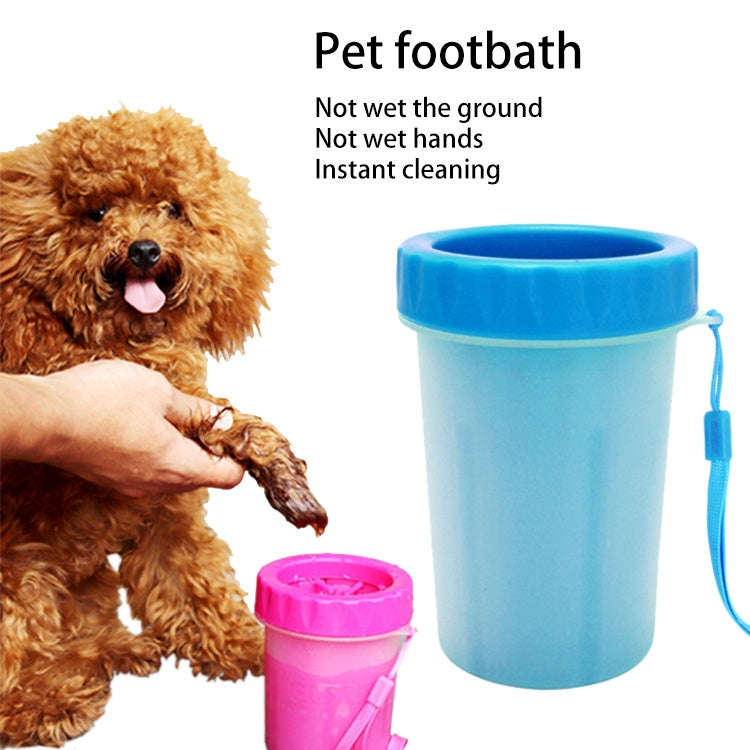 Pet Antiseptic Products Silicone Wash Feet Cleaning Cup Size: L(Blue)