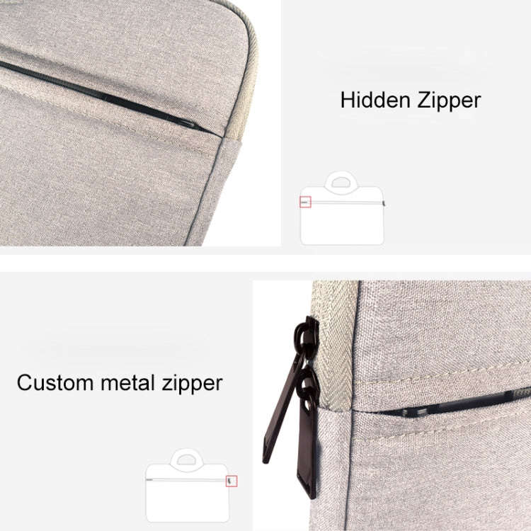 Breathable Wear-resistant Shoulder Handheld Zipper Laptop Bag, For 12 inch and Below Macbook, Sam...