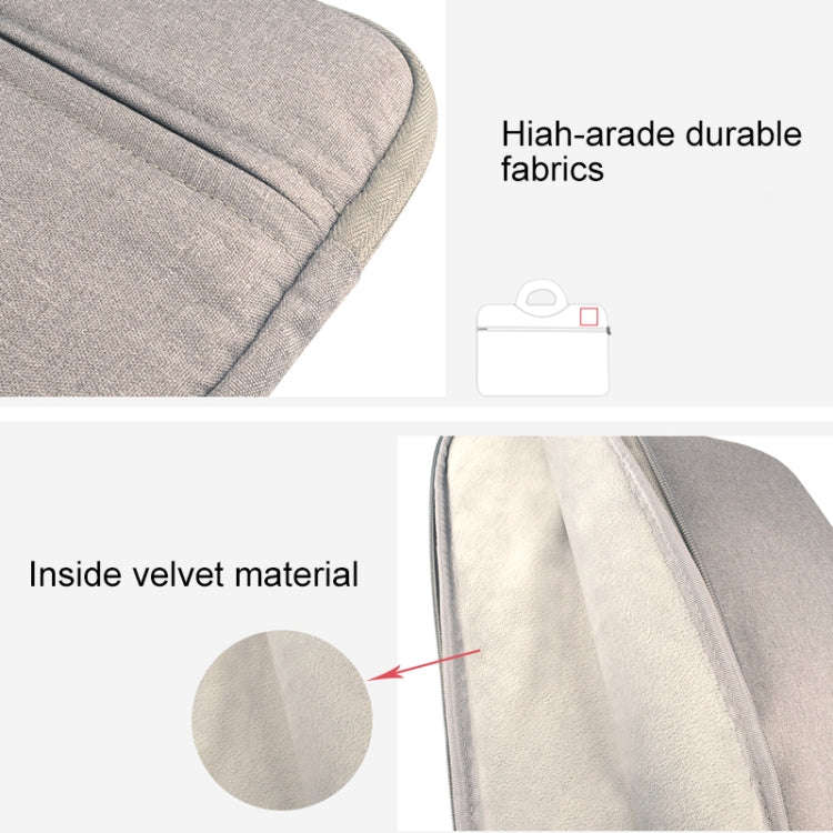 Breathable Wear-resistant Shoulder Handheld Zipper Laptop Bag, For 12 inch and Below Macbook, Sam...