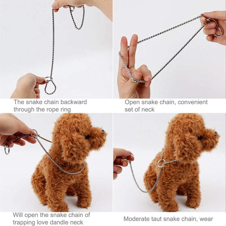35cm Pet P Chain Pet Collars Pet Neck Strap Dog Neckband Snake Chain Dog Chain  Solid  Metal Chai...