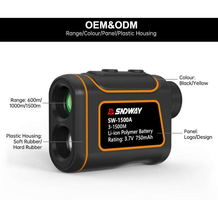 SNDWAY SW1000A Handheld Outdoor Waterproof Telescope Range Finder Distance Measurer, 1000m