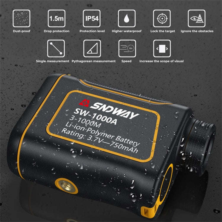SNDWAY SW1000A Handheld Outdoor Waterproof Telescope Range Finder Distance Measurer, 1000m