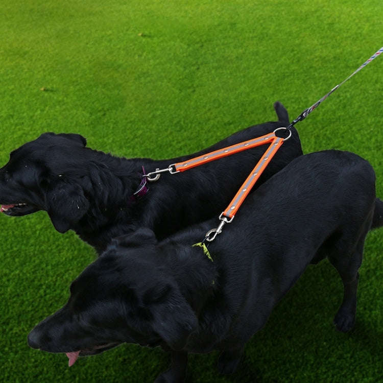 TPU Material Pet Dogs 2 in 1 Tangle-free Traction Rope Double Pet Dog Walking Leash, Length: 25 c...