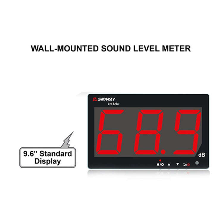 SNDWAY SW525B Wall-mounted DB Sound Level Meter Noise Tester with USB Data Storage Transfer & USB...