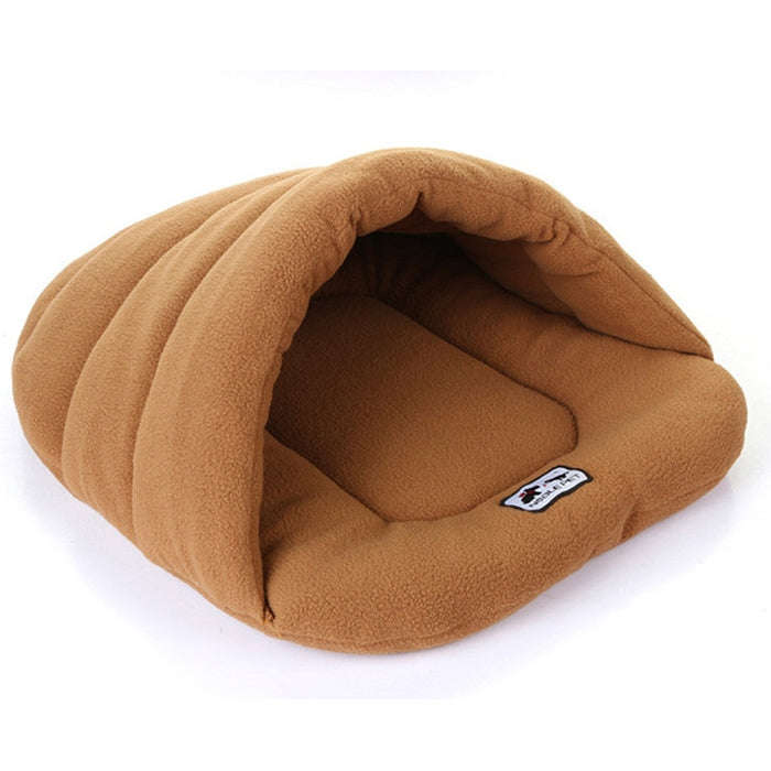 Slipper Shape Polar Fleece Warm Thicken Pet Dogs Cats House Size: L, 58×68×32cm(Coffee)