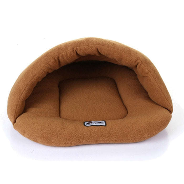 Slipper Shape Polar Fleece Warm Thicken Pet Dogs Cats House Size: L, 58×68×32cm(Coffee)