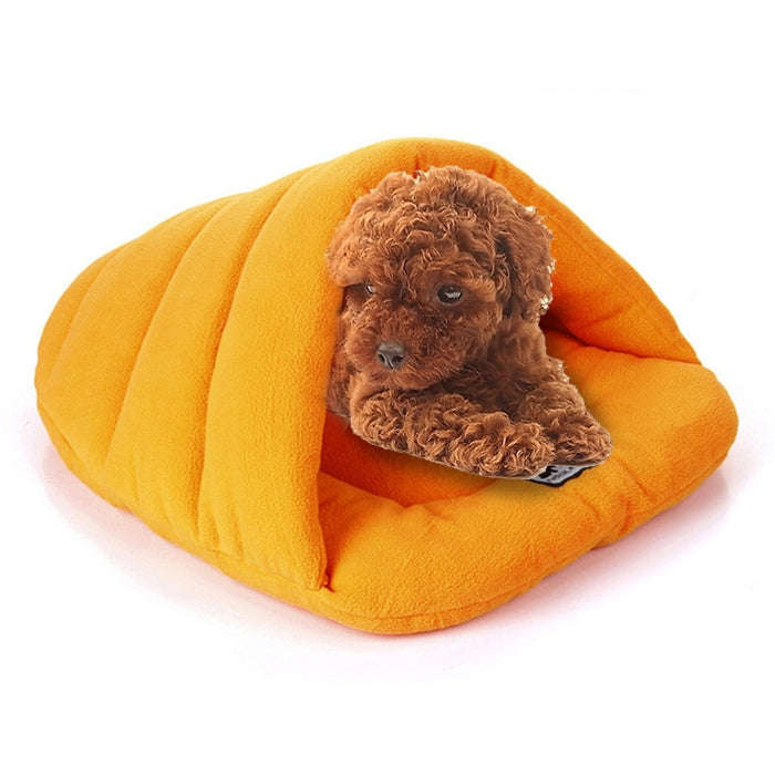 Slipper Shape Polar Fleece Warm Thicken Pet Dogs Cats House Size: L, 58×68×32cm(Orange)