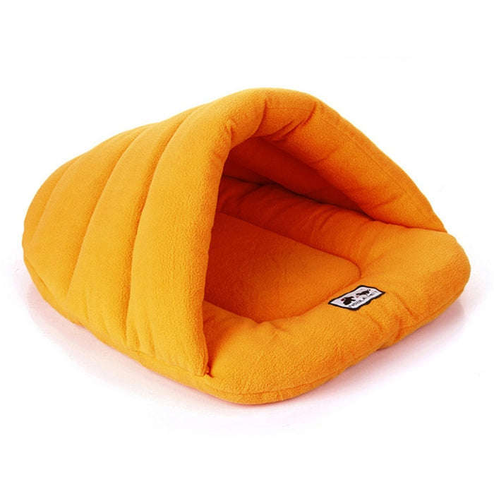 Slipper Shape Polar Fleece Warm Thicken Pet Dogs Cats House Size: L, 58×68×32cm(Orange)
