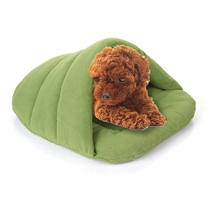 Slipper Shape Polar Fleece Warm Thicken Pet Dogs Cats House Size: L, 58×68×32cm(Green)